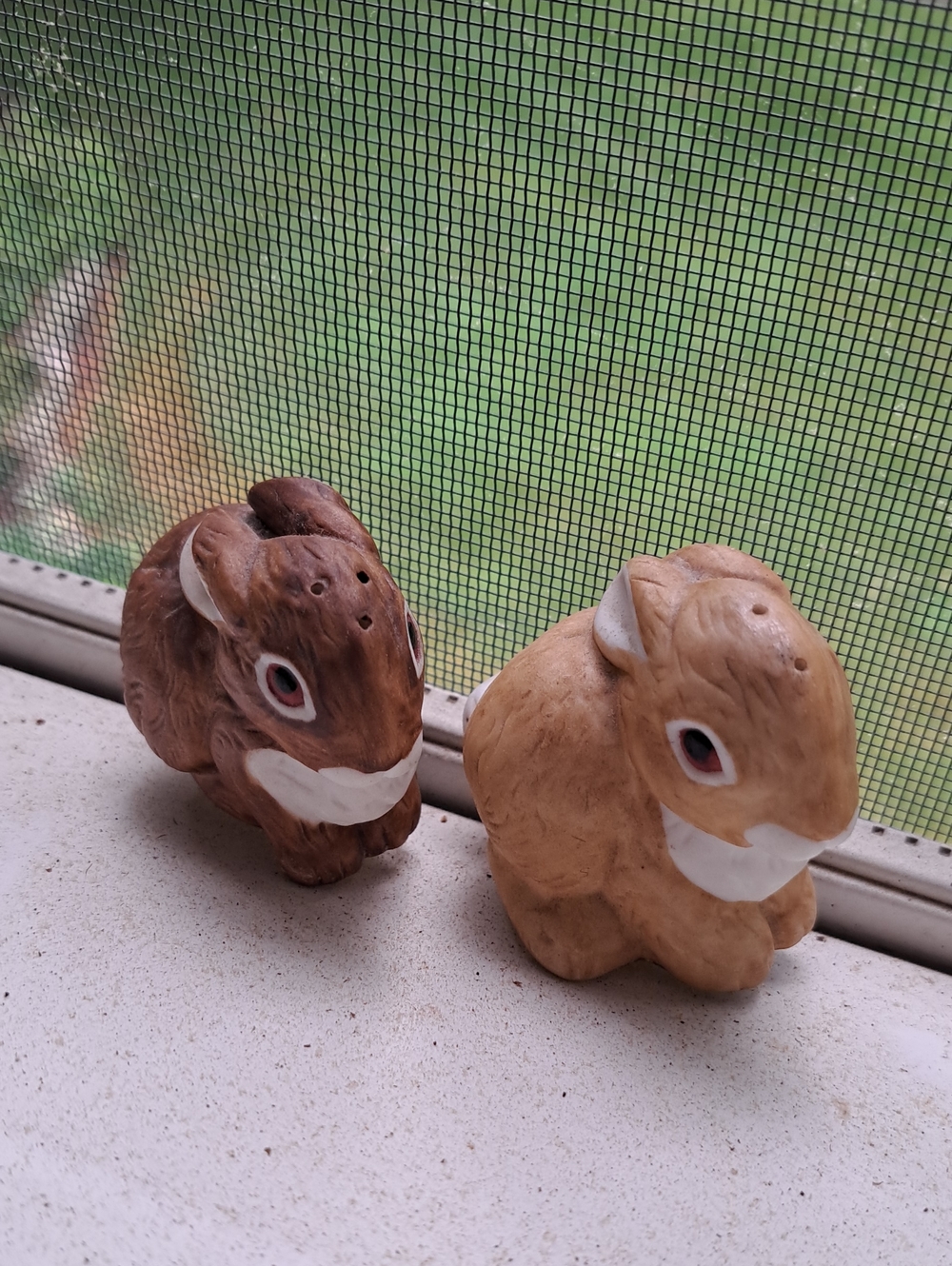 Ceramic Bunny Salt & Pepper Shakers – Brown and Tan